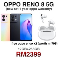 Oppo Reno 8 5G 12gb+256gb | Freegift Oppo Enco X2 worth rm799 | Oppo Phone | Smartphone | Handphone | Phone | Device