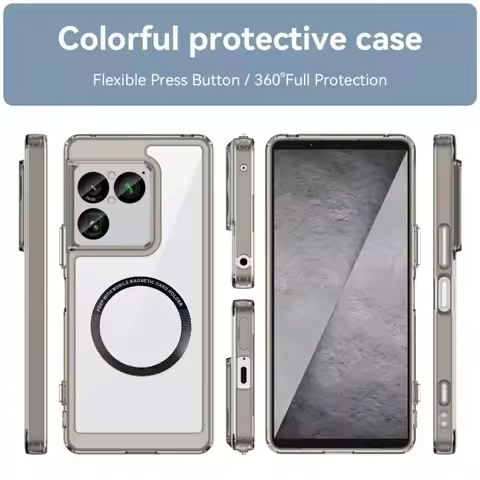 Luxury Slim Transparent for Magsafe Case for Sony Xperia 1 VIII 10 VII VI 5 V 1VII PC+TPU Lens Raise