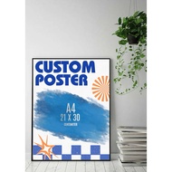 RUMSAIN POSTER - CUSTOM POSTER A4 21x30 cm - Print premium posters frameless wall decoration/ frame 