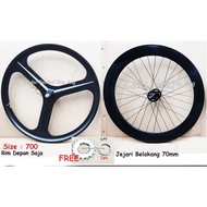 Ready Stok Rim Fixie rim 700 Sport rim 3 Batang sesuai untuk basikal fixie size 700x18C, 700x23C, 70