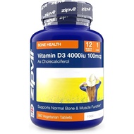 Zipvit Vitamin D3 4000 IU, Vitamin D Tablets, (12 Months Supply), Vegetarian Vitamin D Supplements, 
