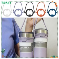 TEALY 2Pcs Water Bottle Handle, Silicone Keep Drinks Hot Cold Insulated Tumblers, Dia 85 to 100mm Le