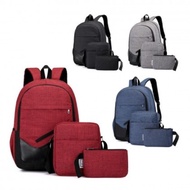 Simple 3 In 1 Backpack Bag Pack School Bag Beg Sekolah Bag Laptop Bag Beg Kuliah