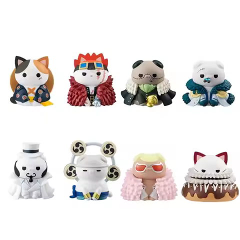 8Pcs/Set 4CM One Piece Cartoon Anime Cat Cosplay Figures Collectible Enel Doflamingo Sir Crocodile D