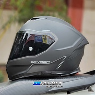 SPYDER CORSA v2 PLAIN (Black) FULL FACE - DUAL VISOR (with FREE Clear Lens)