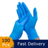 factory 100pcs Gloves Nitrile Food Grade Waterproof Kitchen Gloves Thicker Blue Nitrile gloves Powde