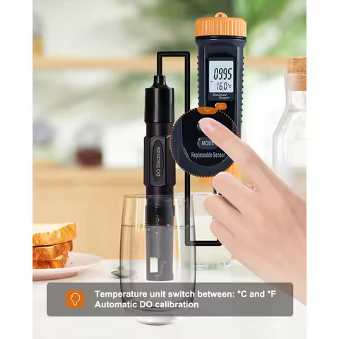 Portable Dissolved Oxygen Meter DO Tester with ATC 0.0-20.0mg/L DO Tester Kit Water Quality Analyzer