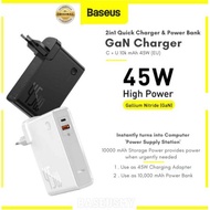 2in1 Gan PowerBank + Charging Adapter 45w High Power USB+PD Type-C 10k mAh Powerbank