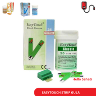 Refill Uji Gula Darah Easytouch Diabetes - Alat Test Strip Gula Darah Strip Cek Gula Darah Glucose isi 25 pcs/alat cek gula darah/alat tes gula darah diabetes/stik cek gula darah easy touch/alat cek gula darah 3 in 1 lengkap