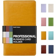 Sooez Zip-Enclosed Business Card Holder Organizer, Professional Credit Card Case Book for Women Men,