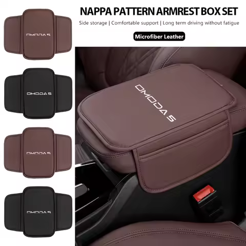 Leather Car Armrest Box Pad Central Arm Rest Storage Pocket Protective Cover For Chery Omoda 5 C5 E5