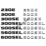 Modified Digital Alphabet Black and Silver 230E 300E 300SE 300SEL 500SEL 560SEL 600SEL Metal Car Rea