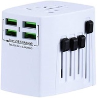 BPYSD More Functions Power Plug Adapter - International Travel - 4 USB Ports In Over 150 Countries - 100-250 Volt Adapter - (1 Pack) Rose Gold (Color : White)