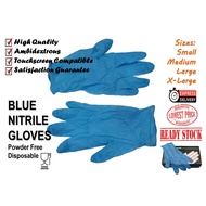 Powder Free Nitrile Gloves Blue Disposable Gloves Blue (Earloop)