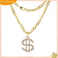 FRA  Rhinestone US Dollar Money Style Pendant Long Chain Necklace Hip Hop Jewelry