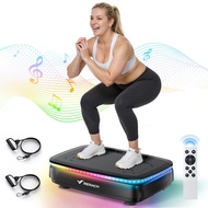 MERACH Vibration Plate Exercise Machine with Light Whole Body Workout Power Vibrate Platform Vibrati
