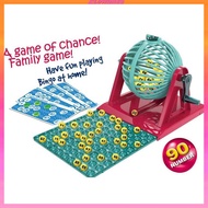 [Kloware2] Bingo Game Set Family Bingo Lotto Game Hand Crank Bingo Balls with Cage Bingo Set for Bar