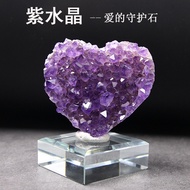 Uruguay Natural Amethyst Heart Crystal Block Amethyst Cluster Rough Stone Ornaments