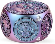 DNDND Spinner D&D Dice, Unique 8-in-1 Hexagonal Metal DND Dice with Dual D20 Monster Themed Dice Set