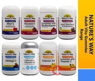 Nature's Way Adult Vita Gummies (With Vitamin C / Calcium + D / Men's Multi / Women's Multivitamin / D3 / Black Elderberry)