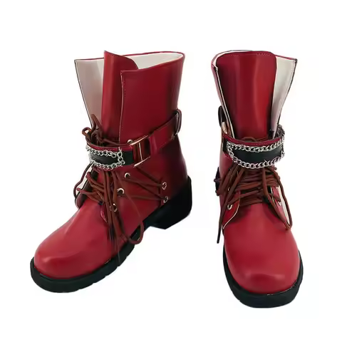 Comic Women Tifa Lockhart Cosplay Shoes Role Play FF7 Tifa Coser Red Shoes Boots Costumes