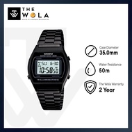 (2 Years Warranty) Casio Vintage Digital Watch B640WB-1A Black Stainless Steel Strap Unisex Watch