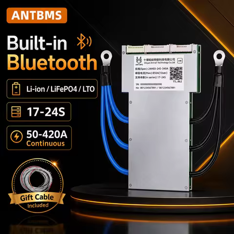 ANT BMS 17-24S 60V 72V for Lifepo4 Li-ion Battery Smart BMS 340A 420A 20SNMC LFP for E-bike E-scoote