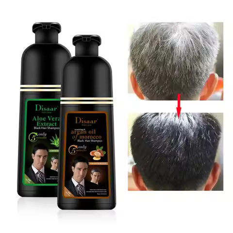 DISAAR 400ML Cover Grey Hair Morocco Argan Oil Care Fast Magic Black Hair Shampoo Dye Repair Damaged