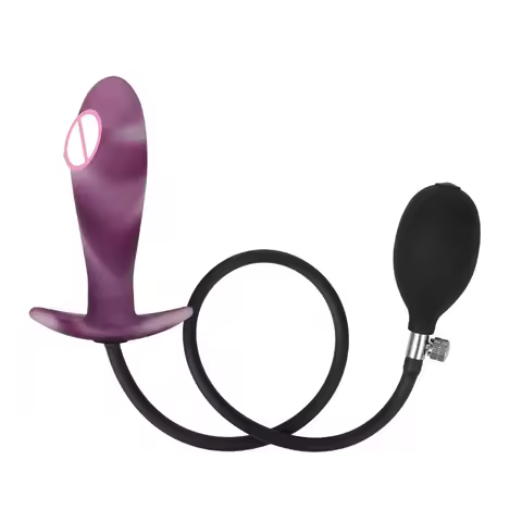 Purple Inflatable Anal Plug Mini Novice Anal Masturbator Small Anal Plug Can Be Worn Outside As A Co