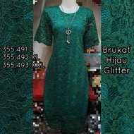 dres brokat glitter hijau