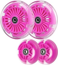 Wheelgoo 120mm 80mm Led Light Up Scooter Replacement Wheels - Colorful Flashing- Compatible with Mic