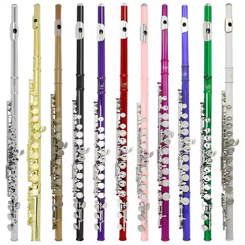 SLADE 16 Closed Open Holes C Key Flute Musical Instrument Concert Flute Silver Plated Professional T