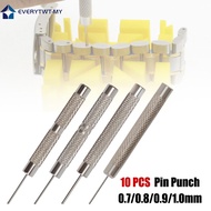 [EVERYTWT]10Pcs Watch Strap Bracelet Pin Remover Repair Tool Iron Pin Punches 0.7-.0mm
