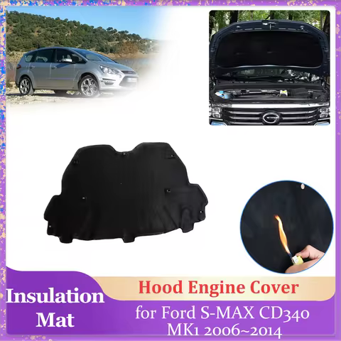 Car Hood Insulation Pad for Ford S-MAX CD340 MK1 2006~2014 2007 Engine Cover Liner Cotton Soundproof