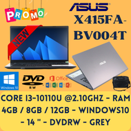 Laptop ASUS X415FA-BV004T - Core i3 gen10 - Ram 4/ 8/ 12GB - SSD 256GB+1SLOT HDD- WIN10