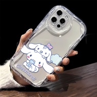 Cinnamoroll  For iPhone 15 Plus Pro Max 14 13 12 11 / Xs Max Xr 7 8 Plus 6 6S Plus wave cream Soft shell anti-fall phone