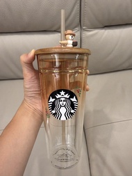 Starbucks 熊仔木蓋玻璃飲管隨行杯