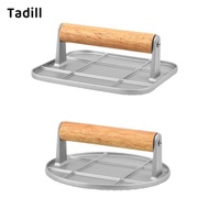 [dksqer] Hamburger Press, Burger Press, Wooden Handle, Kitchen Gadget, Grill Flattener, Steak Press,