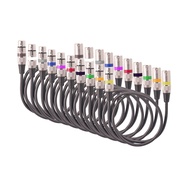 10pcs 1.5M/5ft XLR Cable DMX Stage Light 3-Pin Male to Female Plug Black PVC Jack Mic Balanced Shiel