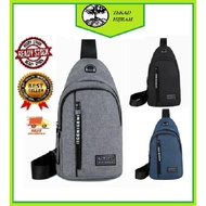 {READY STOCK} Chest Bag Men Backpack Canvas Causal Travel Shoulder Messenger Bag/ Beg Sandang Lelaki