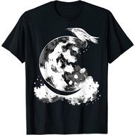 Top Tees NEW LIMITED Crescent Moon Raven Witch Aesthetic Astrology Gothic T-Shirt S-3XL