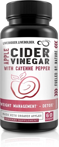 ▶$1 Shop Coupon◀  100% Organic Apple Cider Vinegar Capsules with Mother, Cayenne Pepper &amp; Bioperene
