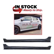 Perodua Axia 2014 & Above (Advance GT) Style Side Skirt Door Lower Lip Fiberglass Fiber Body Kit Par