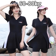 🌴60-80kg🌴ชุดว่ายน้ําผู้หญิง ชุดว่ายน้ําสาวอวบ ชุดวายน้ําหญิง กันUV ผ้าแห้งเร็ว เป็นยางยืด
