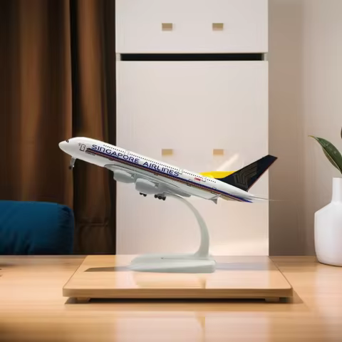 20cm Singapore A380 Airplane Model Miniature Toys Plane Alloy Metal A380 Airlines Diecast Airplanes 