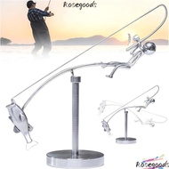 ROSEGOODS The Fisherman Balancing Sculpture, Desk Ornament Metal Kinetic Fishing Sculpture, Creative