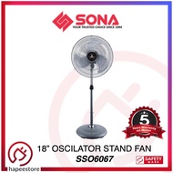 Sona 18" 18 Inch Oscillator Power Stand Fan - SSO6067 SSO 6067 (5 Year Motor Warranty)