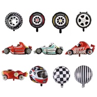 [New Product] Tire Balloon Checkered Balloon Round Balloon Aluminum Film Balloon Racing Balloon Spor