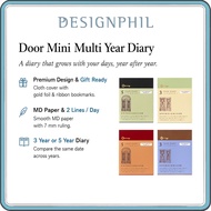 MIDORI Multi Year Diary Door Mini – 3 Year & 5 Year Japanese Journal, MD Paper, 2 Lines per Day, 4 C