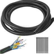3/8"-32.8ft Split Wire Loom Tubing Cable Management Conduit Flexible Covers Cord Protectors
